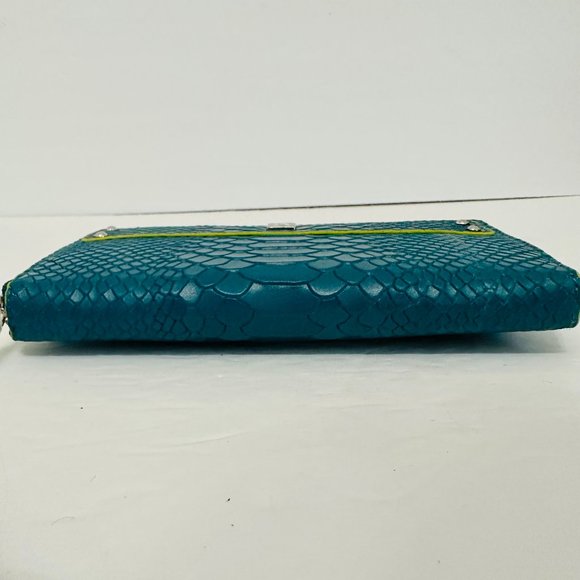 LODIS  IRIS PYTHON EMBOSSED ZIP AROUND WALLET BLUE - Picture 6 of 9